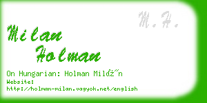 milan holman business card